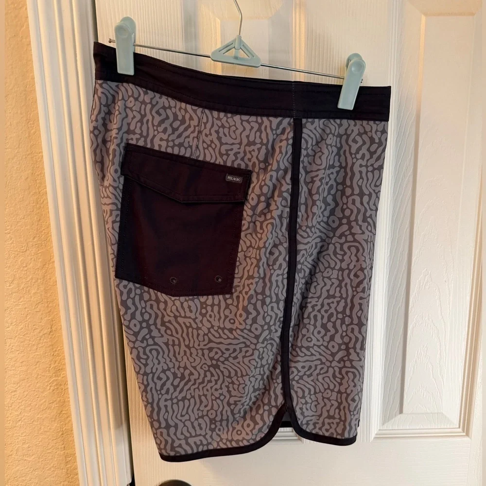 Pelagic Black and Gray High Performance Shorts